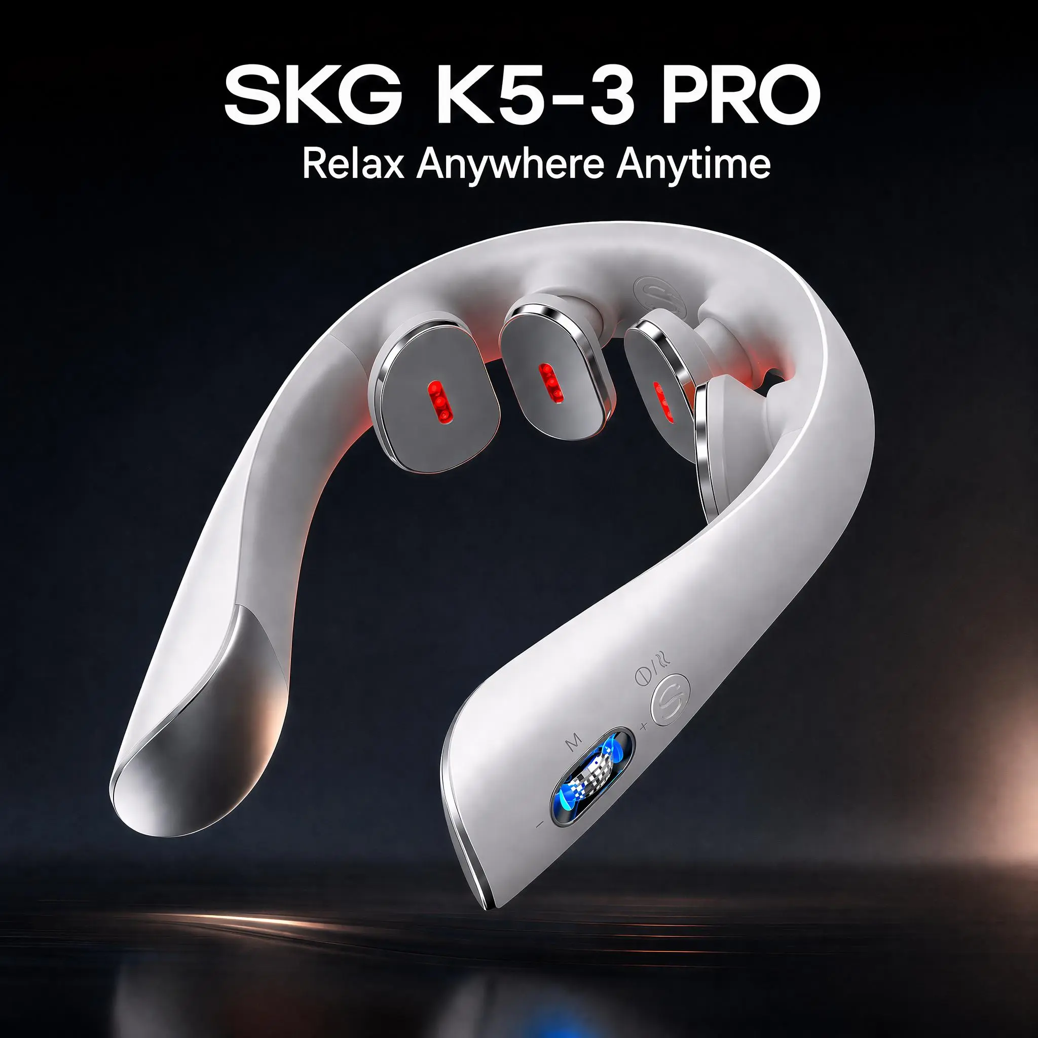 SKG K5-3 PRO Heated Neck Massager, Portable 4D Neck Relaxer for Muscle Relaxation, 125g Smart Neck Massager
