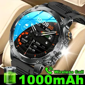 2026 1000mAh Super Capacity Battery Adult Men Smart Watch 1.7-inch Large Screen Bluetooth Call IP68 Waterproof SmartWatch Sports golf gps glass music playback full touch blood pressure monitoring real-time Mechanical for