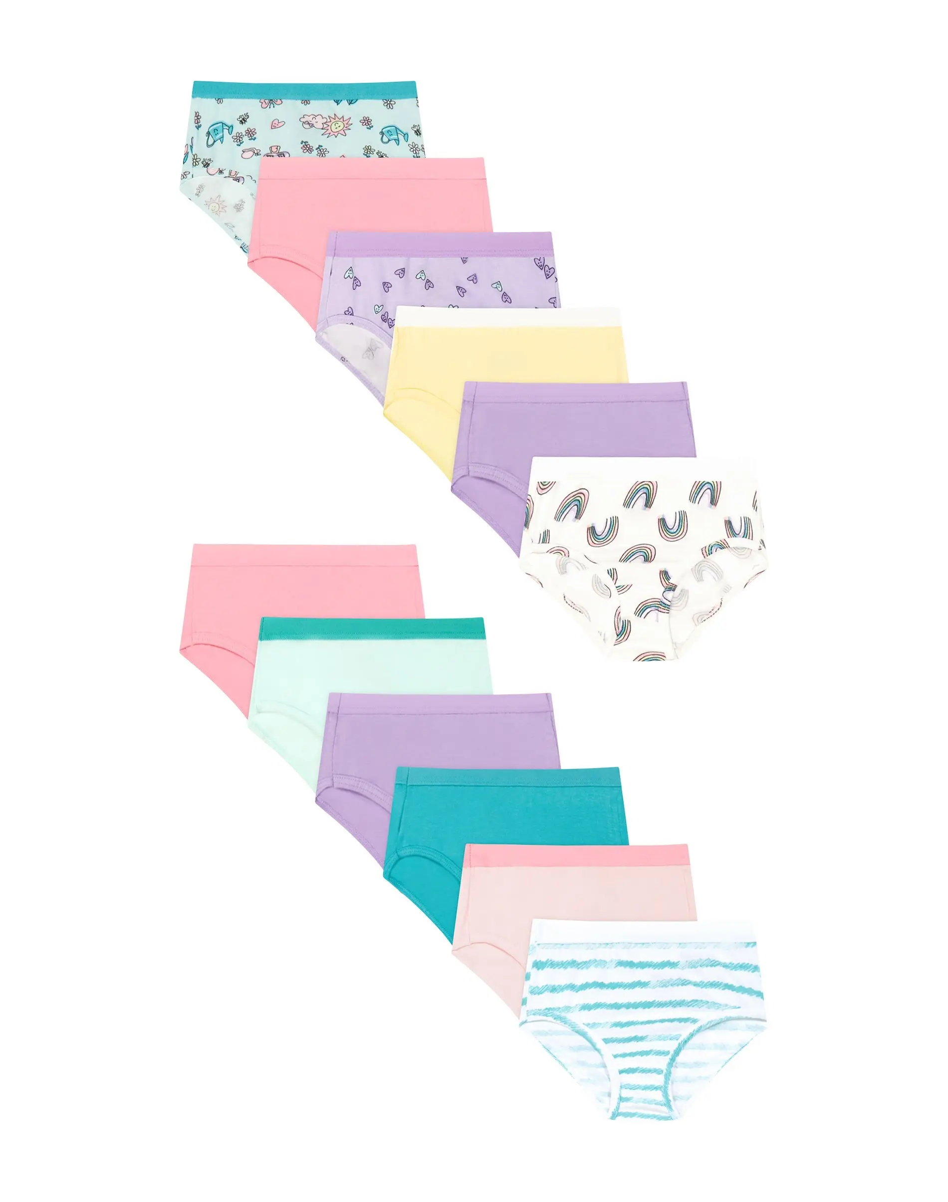 Hanes Toddler Girls' Underwear Briefs Pack, 12-Pack, Cotton Blend Hanes Toddler Girls' Underwear Briefs Pack, 12-Pack, Cotton Blend