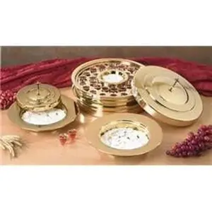 CBCS PD378BRS Stacking Communion Plates Tray - 40-Hole Brass Tableware for Communion Use
