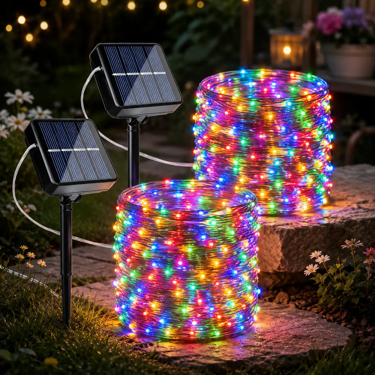 2-piece set, solar string lights, 400 LED bulbs—total length 144 feet, 8 modes, solar-powered, suitable for outdoor use, ideal for decorating Christmas trees, gardens, patios, parties, and weddings. LED string lights Led Lighting