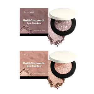 Multicolor Metallic Eyeshadow – Buildable, Shimmering, Glitter Eyeshadow with a Foiled Metallic Finish, for a Subtle Day Look or Dramatic Evening Effect ( # 01+02)