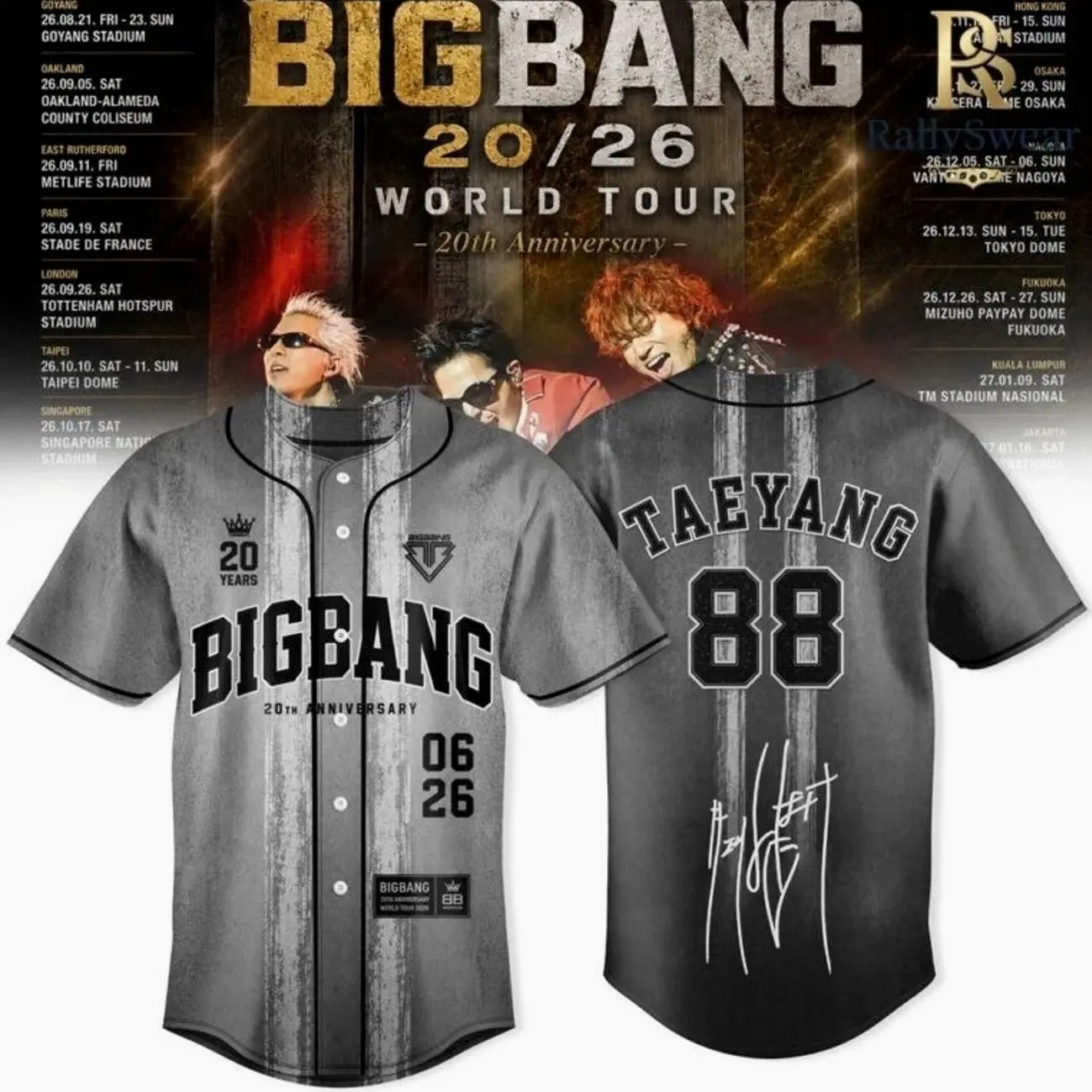 BIGBANG 20th Anniversary World Tour Baseball Jersey FUV
