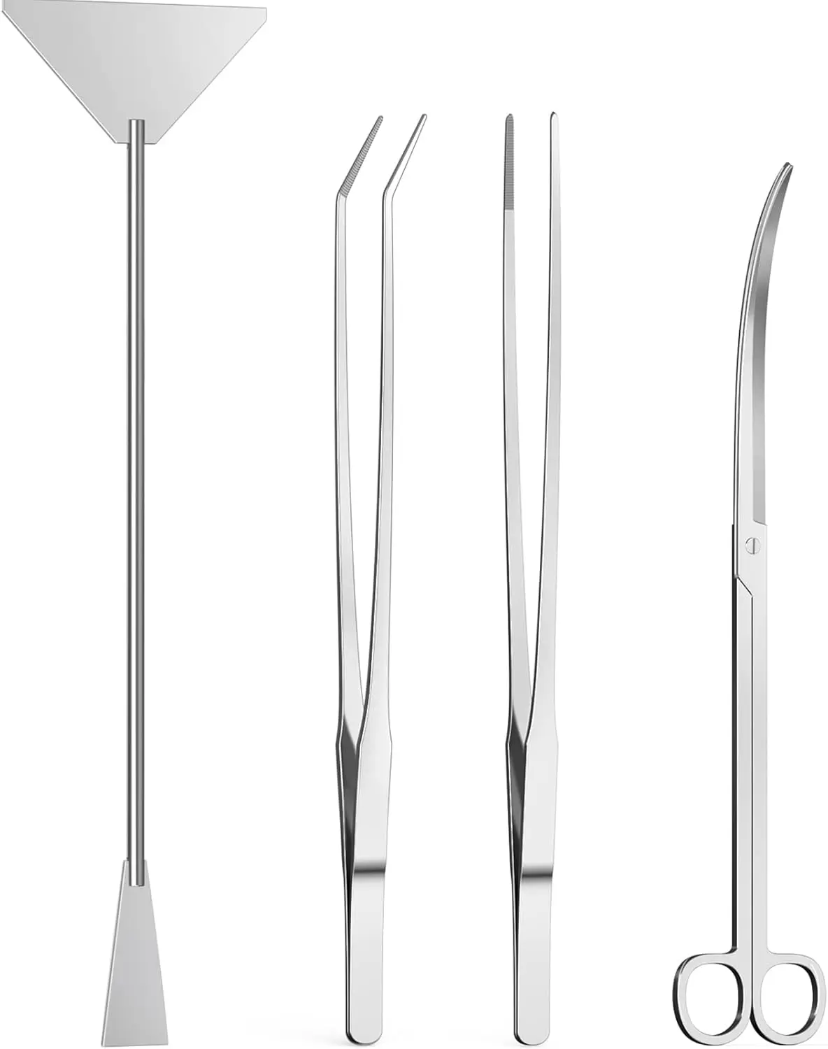 4Pcs Aquascaping Tools, Aquascape Kit, Long and Strong Aquarium Tweezers, Scissors, Algae Scraper, Aquarium Plant Tools, Fish Tank Plant Trimming Kit