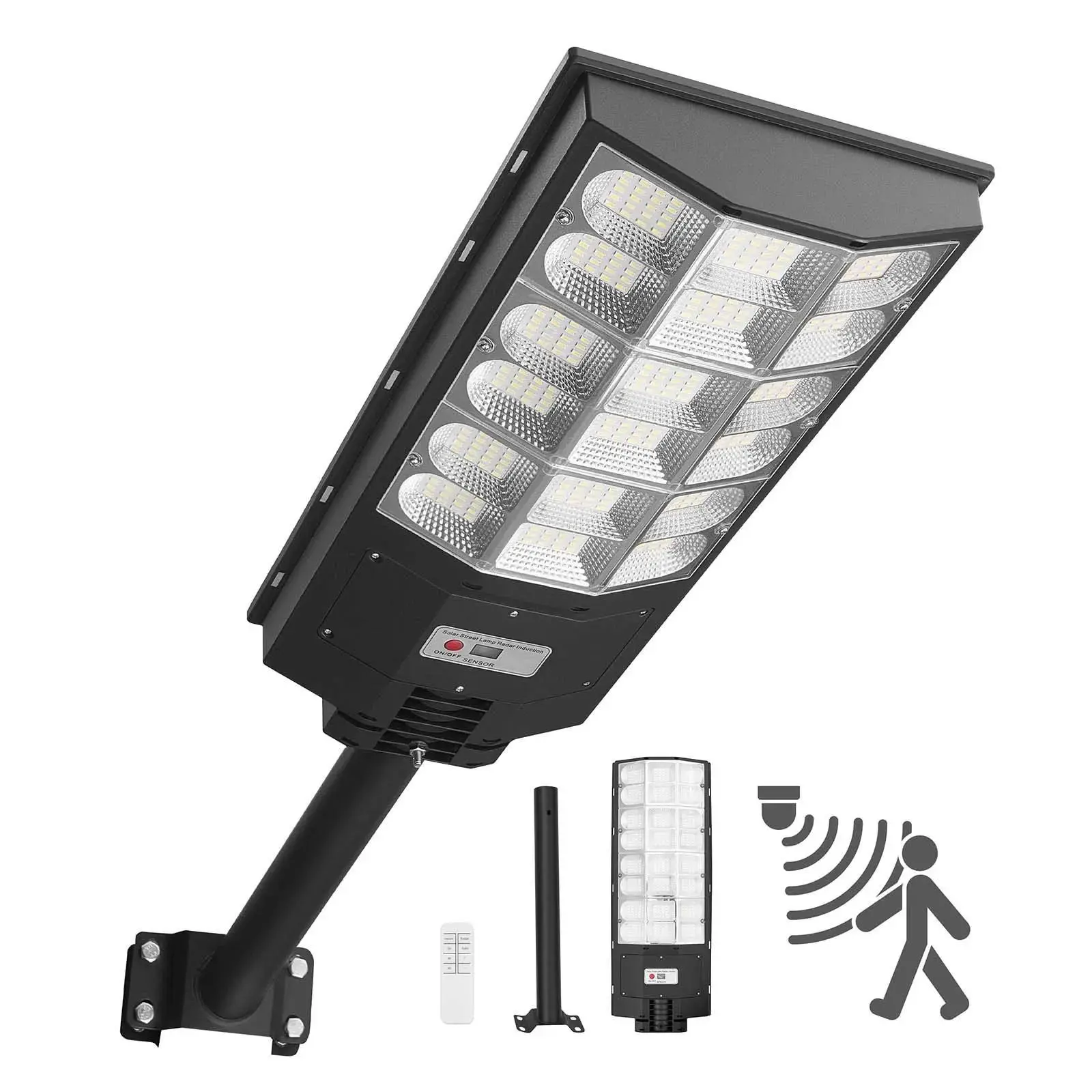 【Summerfinds】VEVOR 12000W Solar Street Light Outdoor, 900000LM, Commercial Parking Lot Light Dusk to Dawn, LED Flood Security Lamp with Motion Sensor, IP65 Waterproof Wide Angle Outdoor Lighting, for Driveway Yard