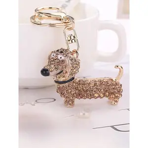 Cute Rhinestone Decorated Dog Design Keychain, Fashionable Keychain for Women & Men, Trendy All-match & Exquisite Keychain for Birthday Gift, Keychain For Bags, Keychain Bag Pendant