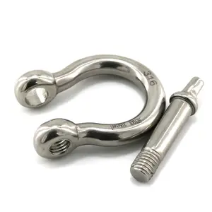 10pcs 1/5 Inch Screw Pin Anchor Shackle Stainless Steel Heavy Duty Bow Shape Load Clamp for Chains Wirerope Lifting Paracord Outdoor Camping Survival Rope Bracelets