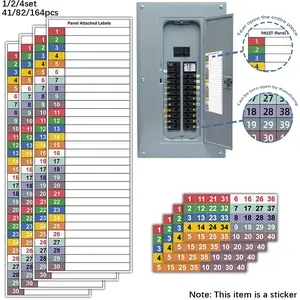 1/2/4 Sets Circuit Breaker Labels – Reusable, with Numbered ID System for Home Electrical Panel Safety, DIY electrical safety labels
