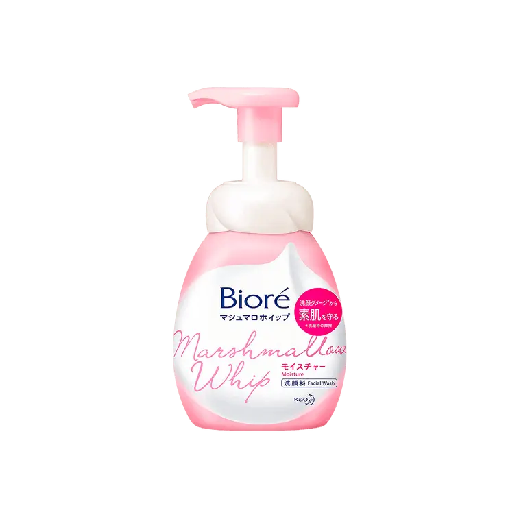 Biore Fluffy Marshmallow Whip Foaming Daily Facial Cleanser - 150ml, Face, Mousse, Soft Skin, All Skin Types, Adults, Pump Dispenser, Fragranced, Soft Cleanse