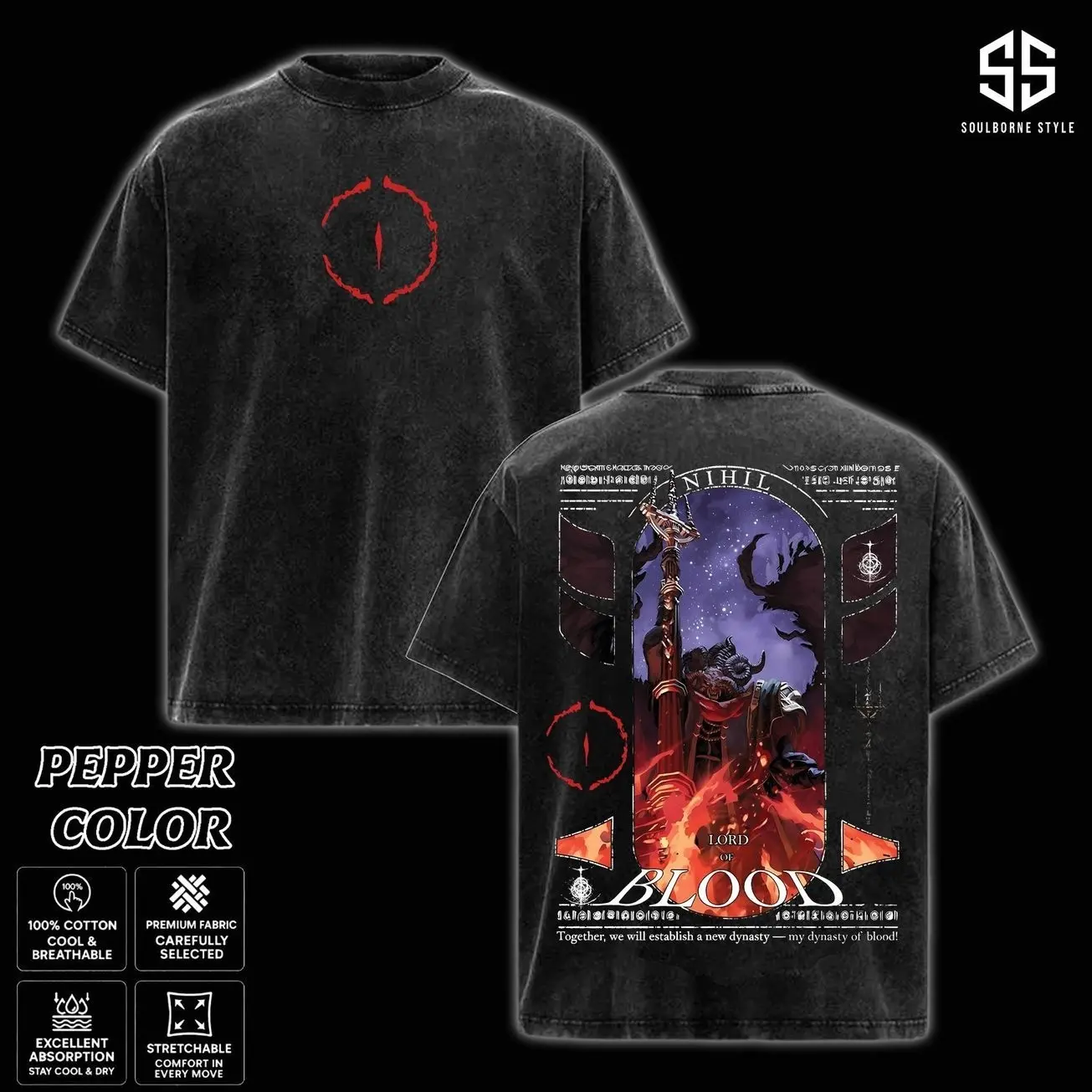 Vintage Elden Ring Nightreign Unisex Comfort Colors T-shirt, Soulsborne Gaming Apparel, Soulslike Shirt, Video Game Clothes, Boy Merch, Gift For Him & For Her, Cotton Crewneck Top Clothes Streetwear W7D