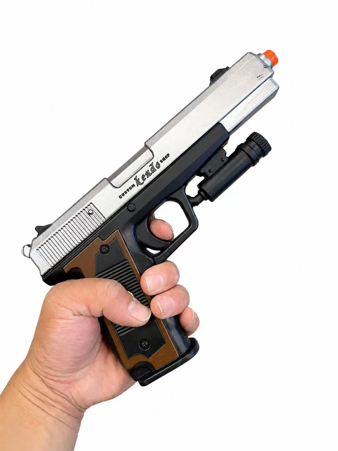Kinstore 10" Resident Cosplay on Evil Silver Ghost Leon PU Foam Pistol PU Foam Gun for Cosplay Replica Costume Props