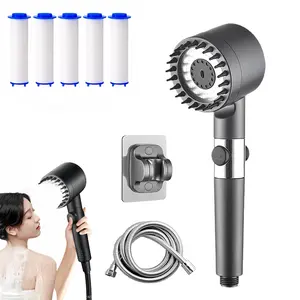 2025 new ion shower head, filter shower head with handheld, equipped with five filters,Adjustable Settings With Hose