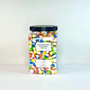 Freeze Dried Candy Tropical Rainbow Crunch Container Made Fresh 20oz Sealed Snack Jug