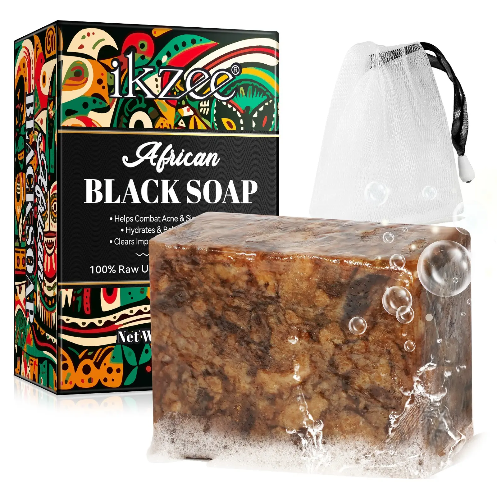 Izee African black soap, free bubble bath. The foam is rich and creamy, capable of deeply cleansing the skin. It is rich in vitamin components, providing both cleansing and nourishment. Soap, Cleanser, Daily, Nourishing Soap