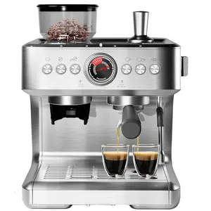 Garvee Espresso Machine with Grinder & Milk Frother, 20 Bar Professional Pressure & 95Oz Large Water Tank, Semi-Automatic Coffee Maker for Cappuccino/Latte/Macchiato, Design for Home Barista