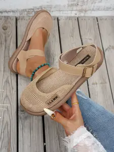 Women's Soft Sole Anti-Slip Shoes, Adjustable Velcro Strap, Breathable Mesh Lining, Lightweight Comfort, Casual Footwear, Lightweight Breathable Sandals