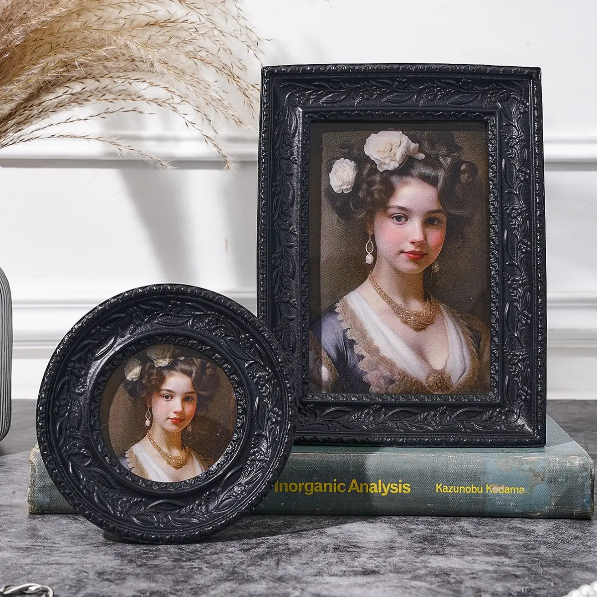 Creative Resin Material Edge Ivy Pattern Photo Frame, Hand-Painted Home Decor Picture Frame, Frame Design, Suitable for Bedroom Living Room Study, Home Decor Accessory