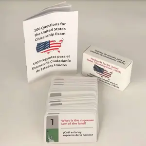 U.S Citizenship Flash Cards 2025 -English/Spanish,Naturalization Study Guide with 100 US Civics Questions & Answers, US Civics Test Flash Cards Combo Set, Set with Bilingual Booklet