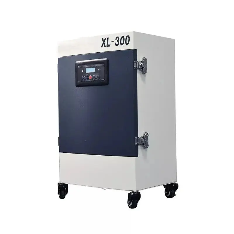 MCWlaser XL-300 Compact Fume Extractor for Small Shops & Makers: 450m³/h Suction with 4-Layer Filter System. Top Viewing Window & Brake Casters Capture Laser Welding Smoke & Odor. Quiet ≤60dB, Space-Saving for Garage or Home Studio.