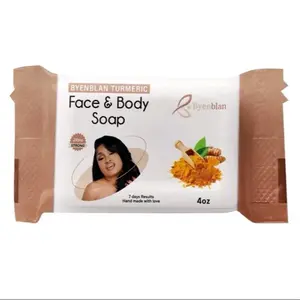 Byenblan 1-Piece Turmeric Brightening Cleanser Soap with Balance Tools - Body Care Product for Exfoliating & Optimal Wellness Skincare
