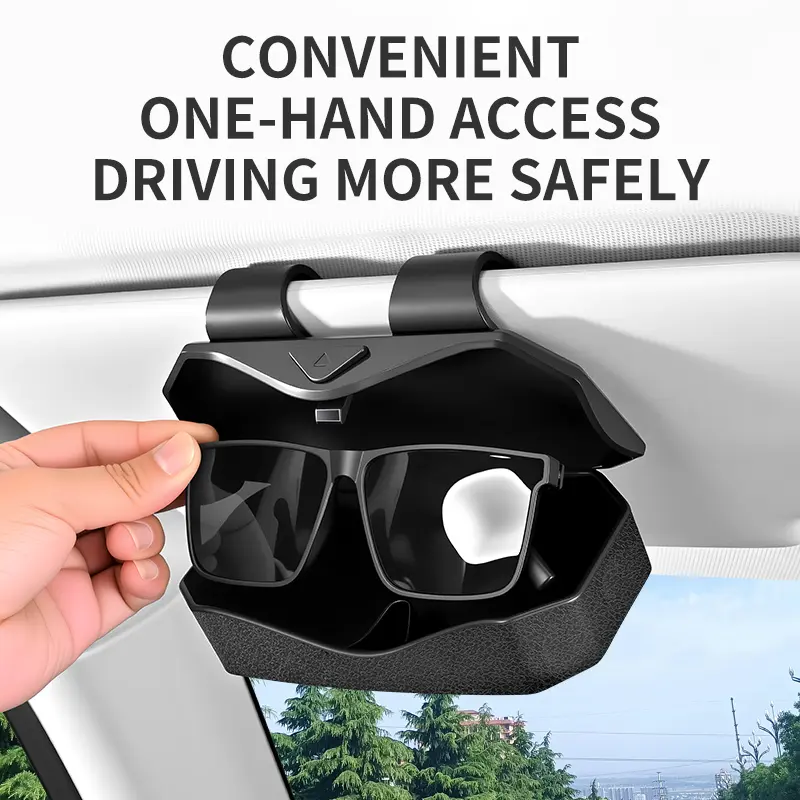 Clip-On Car Interior Accessories Sunglasses Holder for Visors, Secure Eyewear, Quick Access Driving Essential for Cars, Fits Men & Women, Fits Visors