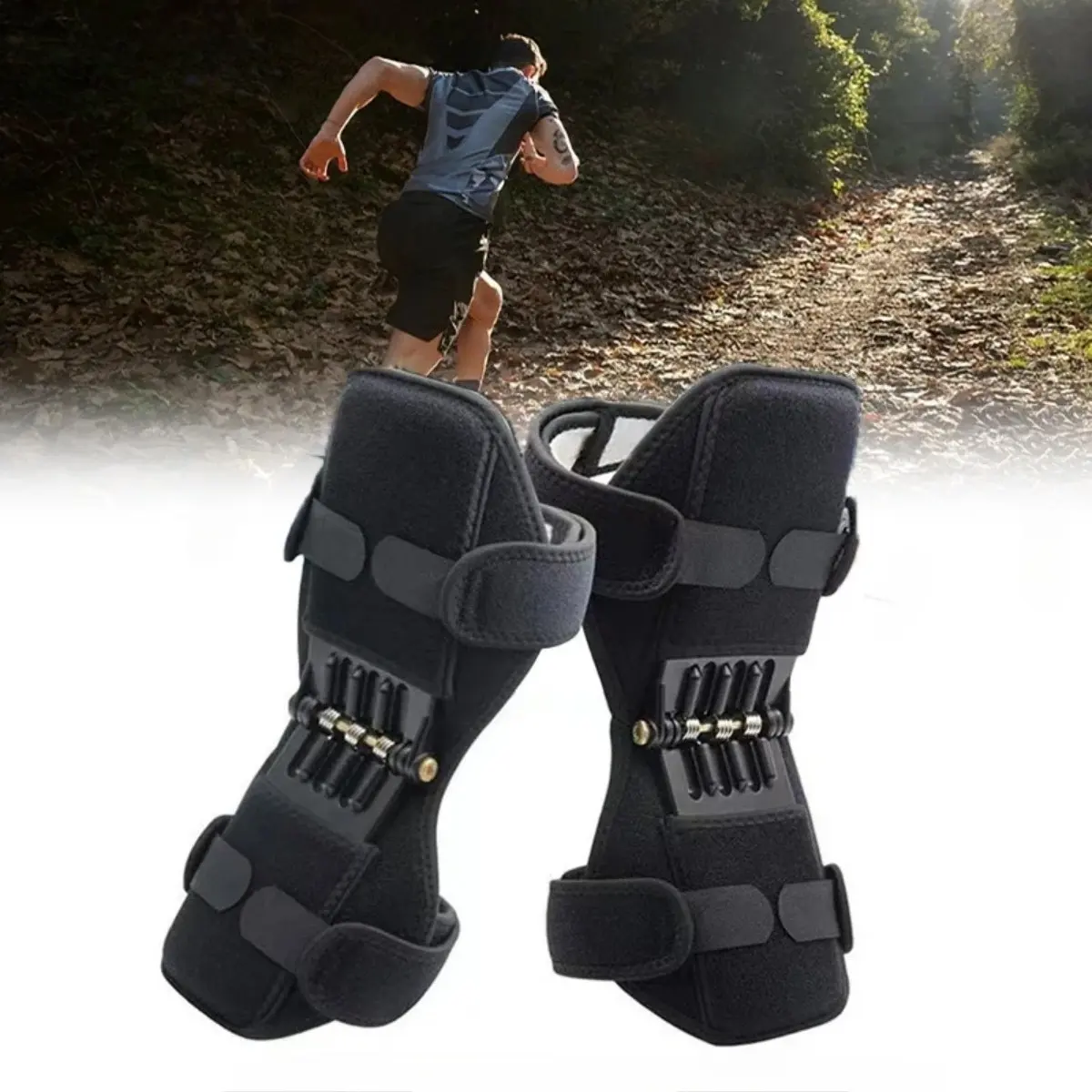 Knee support for running and hiking, leg stabilizer for gym squats, adjustable strap fitness equipment for women, patellar protection sports protective gear.