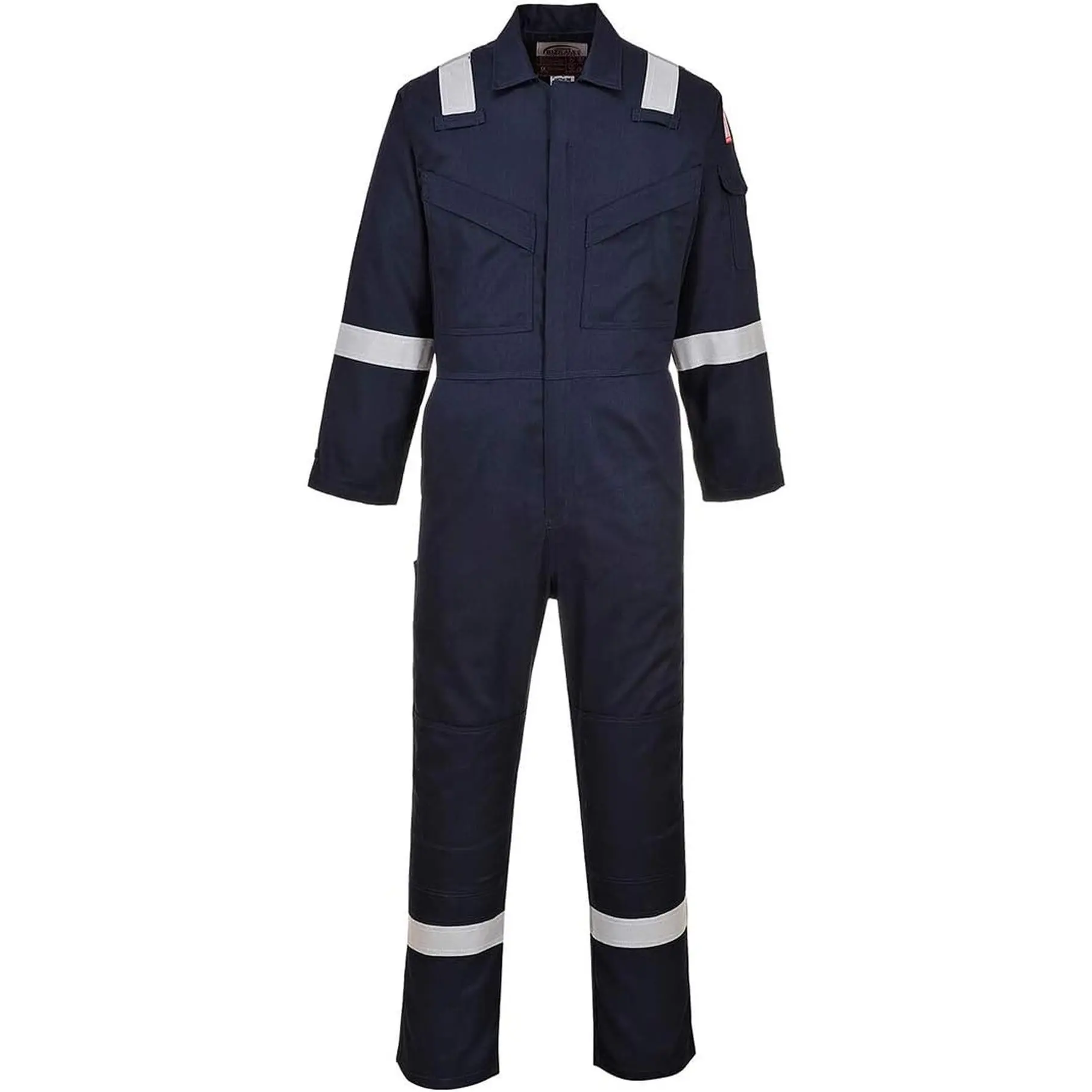 FR Antistatic Coverall Flame Resistant Overall Work Protection Retardent ASTM NFPA ARC 2, Navy, X Large
