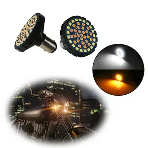 2pcs Switchback 1157 48-SMD LED DRL Turn Signal Lamp Bulbs For Harley Davidson Softail Dyna Sportster Street Glide Road Glide Lights