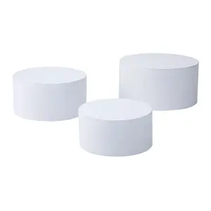 White Round Buffet Riser Set - 3 Pc.
