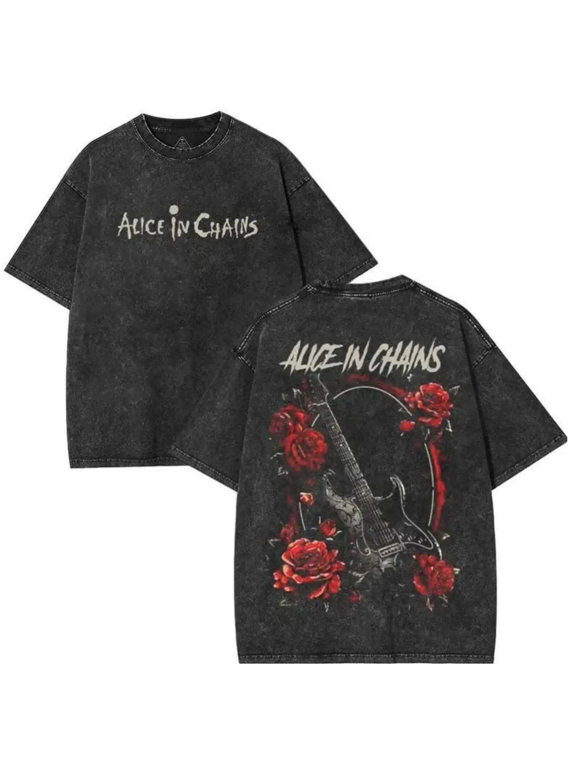 Vintage Rock Band Graphic T-shirt, Unisex Oversize Grunge Streetwear in Washed Heavy Cotton, Short Sleeve Round Neck, Vibe, Shortsleeve, Piece, Comfortable, Casual