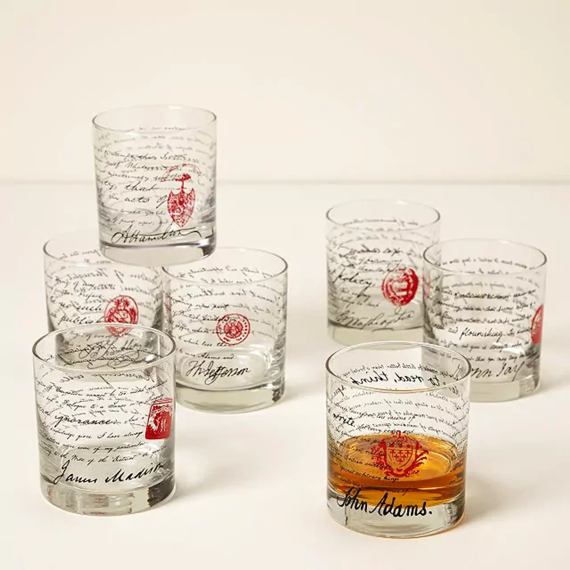 Founding Fathers Whiskey Collectibles, Engraved Glassware Drinkware, Drinkware Glass Set for Kitchen Use