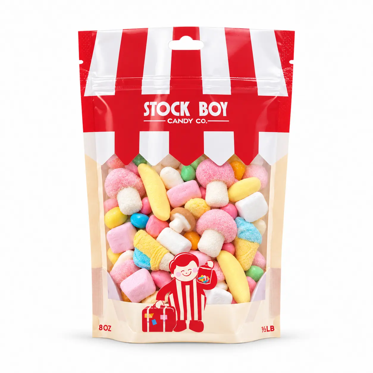 Stock Boy Foam Marshmallow Candy Mix – 1/2 Pound - Swedish & European Candy, Sweet Chewy Gummies, Imported Pick and Mix Assortment