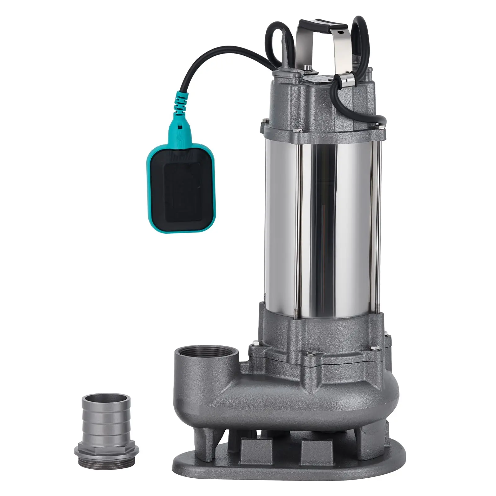 Garvee 1.5 HP  6600 GPH Submersible Sewage Pump, Heavy Duty Cast Iron Effluent Pump with Automatic Tethered Float Switch, Sump Pump for Sump Basin, Basement, Residential