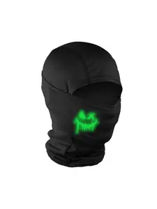 Luminous Smiling Face Print Ski Mask, Unisex Fitted Woven Fabric, All-Season Outdoor Sports Gear, Protective Gear, Available in Multiple Quantities