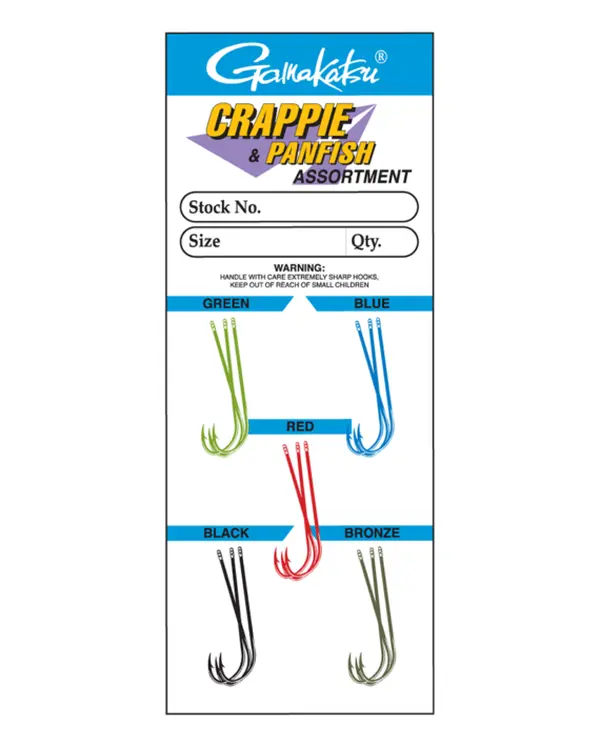 Crappie Hook Assortment Variety Pack, 5 Types of Long Shank Hooks in a Mix of Colors, Perfect Sets for Panfish Fishing