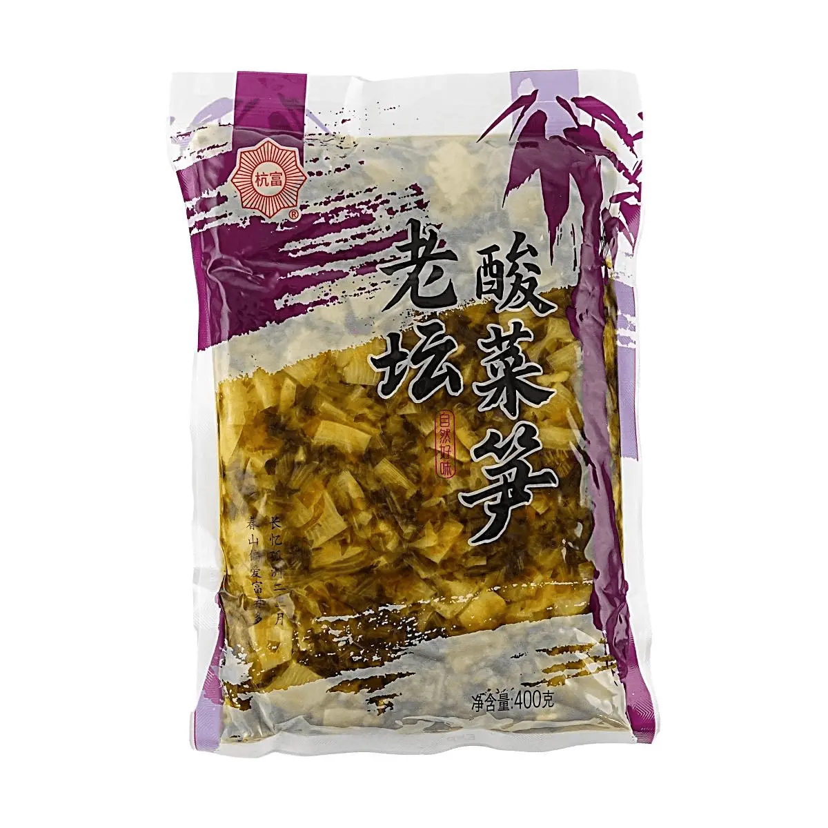 HANGFU Pickled Mustard Greens Bamboo Shoots 400g - Spicy & Sour Appetizer, Authentic Chinese Flavor, Ready to Eat