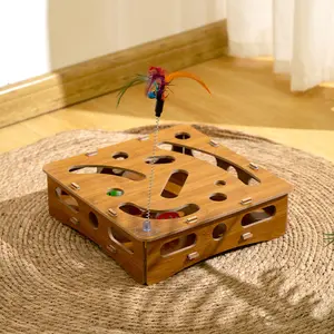 Interactive Cat Toy Box with Feather & Balls - 5Pcs/Set | Hunt/Play/De-boredom Solution for Cats