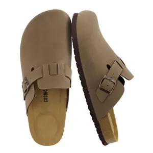 CUSHIONAIRE Haze Mens Clogs | Comfortable Slip-On Clogs for Men with Arch Support and Cork Suede Footbed Brown Nubuck 10