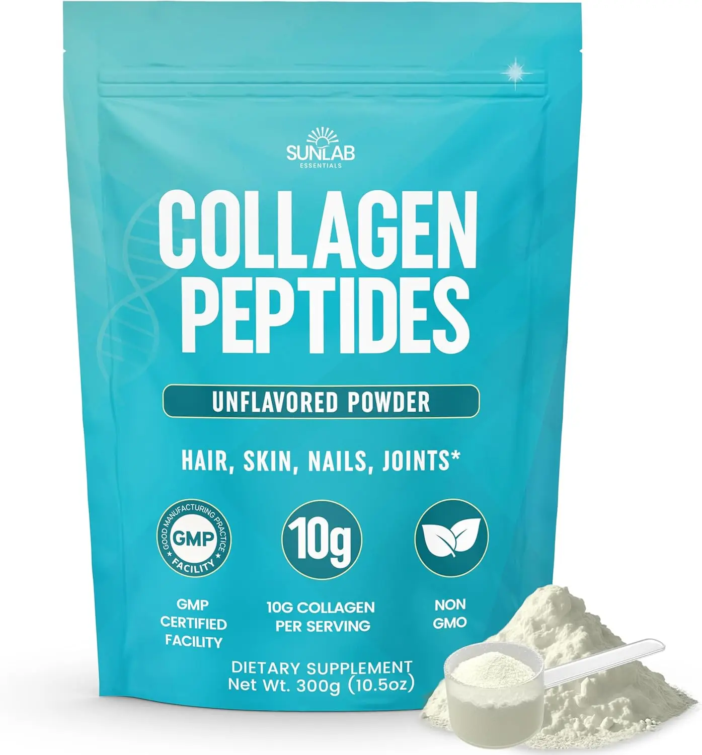 Hydrolyzed Bovine Collagen Peptides Powder Type I and III Unflavored Protein Supplement for Hair Skin Nails Joint Support and Gut Health for Women and Men Non GMO USA Made Wellness Formula 30 Servings