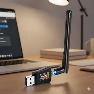 600Mbps Dual Band USB WiFi Adapter for Desktop Laptop, AC600 Wireless Network Dongle with Antenna, Supports 2.4GHz/5GHz Band, Compatible with Windows 11/10/8/7/XP Vista Mac Linux, Plug and Play.