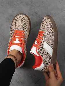 Versatile Flat Fashion Sneakers for Women, PU Leather Casual Shoes, All Seasons, Rubber Sole, Retro Leisure Agony Shoes