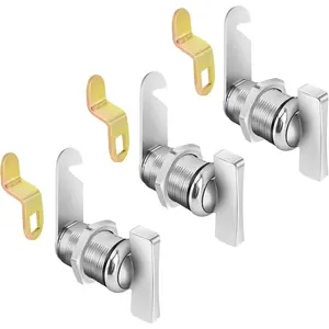3Pcs 1-1/8" Thumb Operated Keyless RV Locks, Silver Cabinet Locks for Storage Door and Compartment Door
