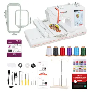 PooLin EOC05 Household Hat Single Handle Computerized  Embroidery Machine WiFi Transfer for Beginners