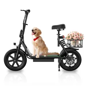 Electric Scooter for Adults with Seat,500-750W Peak Motor,Driving Range 27-62 Miles, Removable Basket, 500 W Scooter EV Folding Escooter