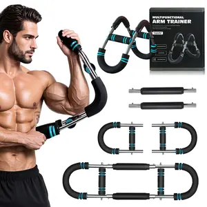 RELIFE Adjustable Resistance Arm Chest Trainer for Men Portable Home Gym Strengthen Arm Chest and Triceps Muscles Detachable Spring Resistance Workout Equipment Hand Strengthener Tricep Press Machine