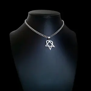 Silver Heartagram Choker - Stainless Steel (Handmade)