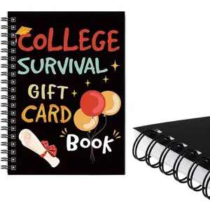 College Survival Gift Card Book 2026, 7 x 5 Inch College Gift Card Book,Graduation Gifts CardBook Colleges Survival Booklet Organizer Leaving Home Care Package Cash Holder (1) Spiral Notebook Stationery Supplies