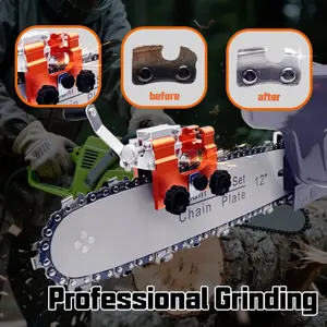 Portable Lightweight Hand Crank Chainsaw Sharpener, Durable Home Use Chain Tool, Adjustable Blade Sharpening Device, Versatile Essential Gardening Equipment