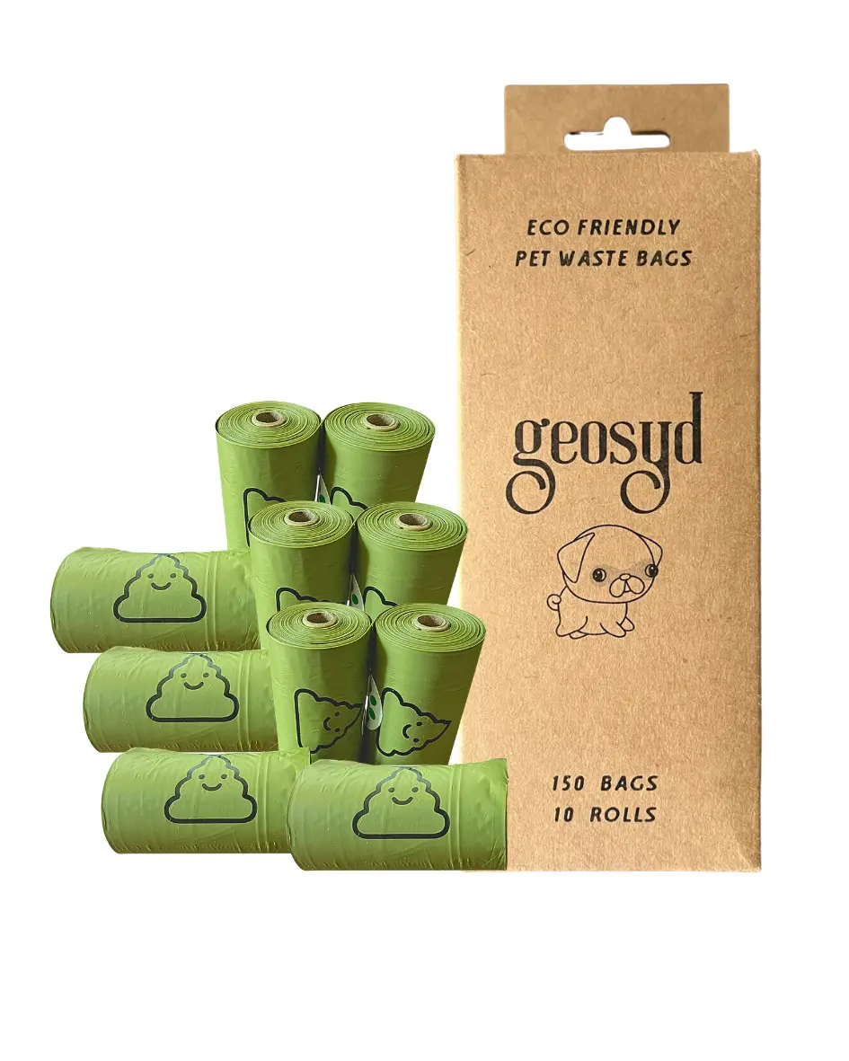 Geosyd 150-Count Compostable Dog Poop Bags, Unscented