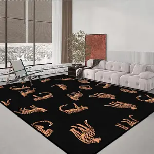 Leopard Pattern Non-slip Floor Mat, 1 Count Rectangle Home Decorative Carpet, Soft Floor Mat for Home Living Room Bedroom Study Room, Animal Print Rug, Animal Printed Rug, Decorative Area Rug